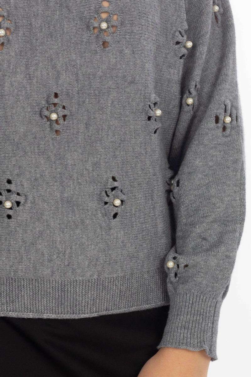 Eleganter Pullover mit Ausbrenner-Muster