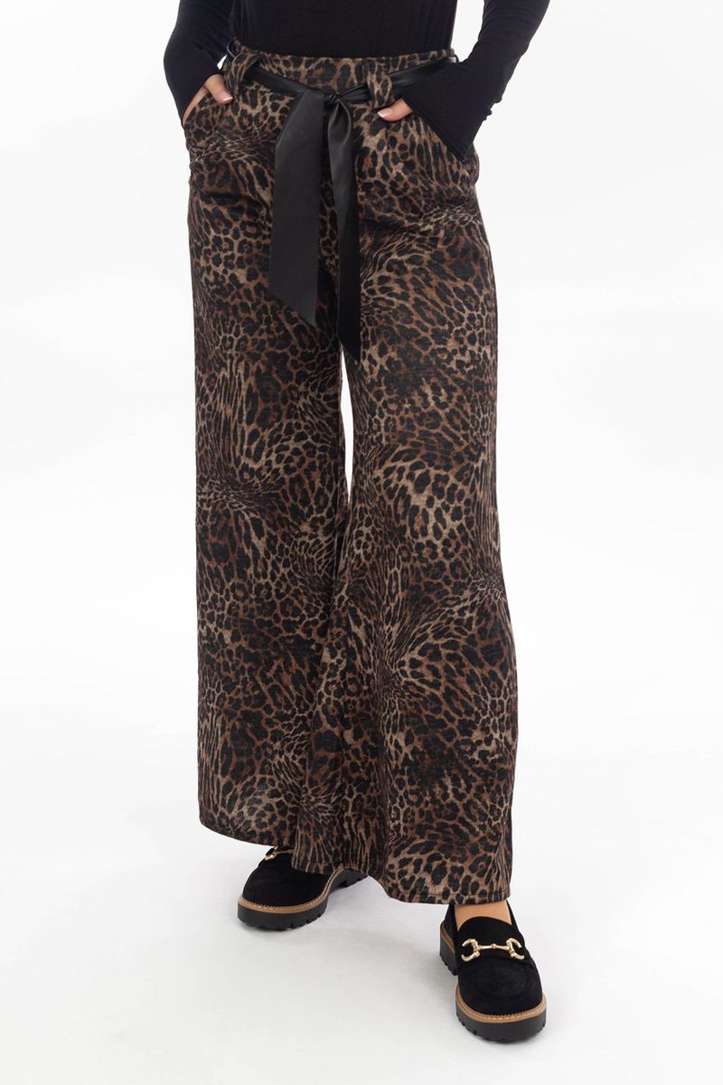 Morbido Pantaloni palazzo con pattern Leo