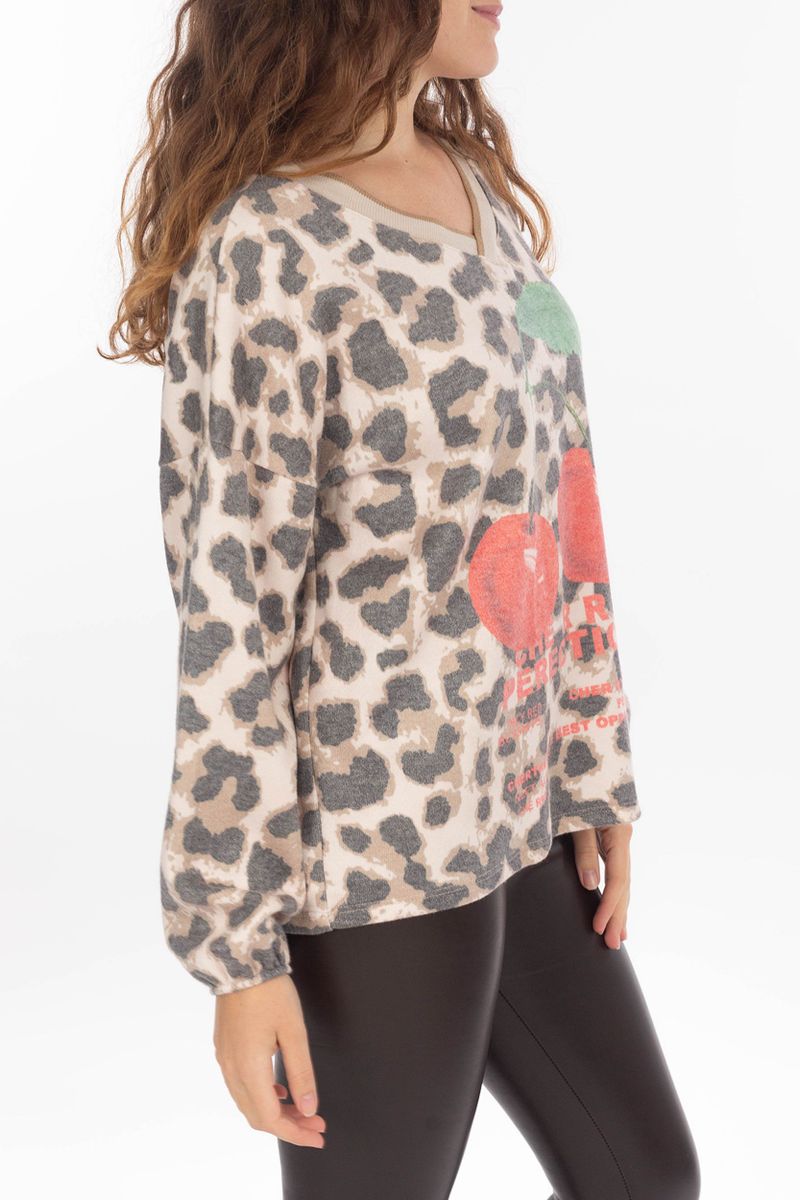 Kuscheliger Sweat mit Allover-Print