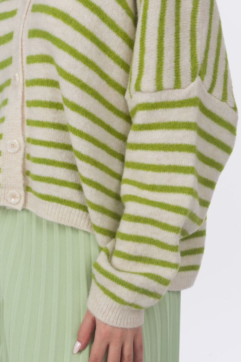 Gestreifte Cardigan mit Knopfleiste