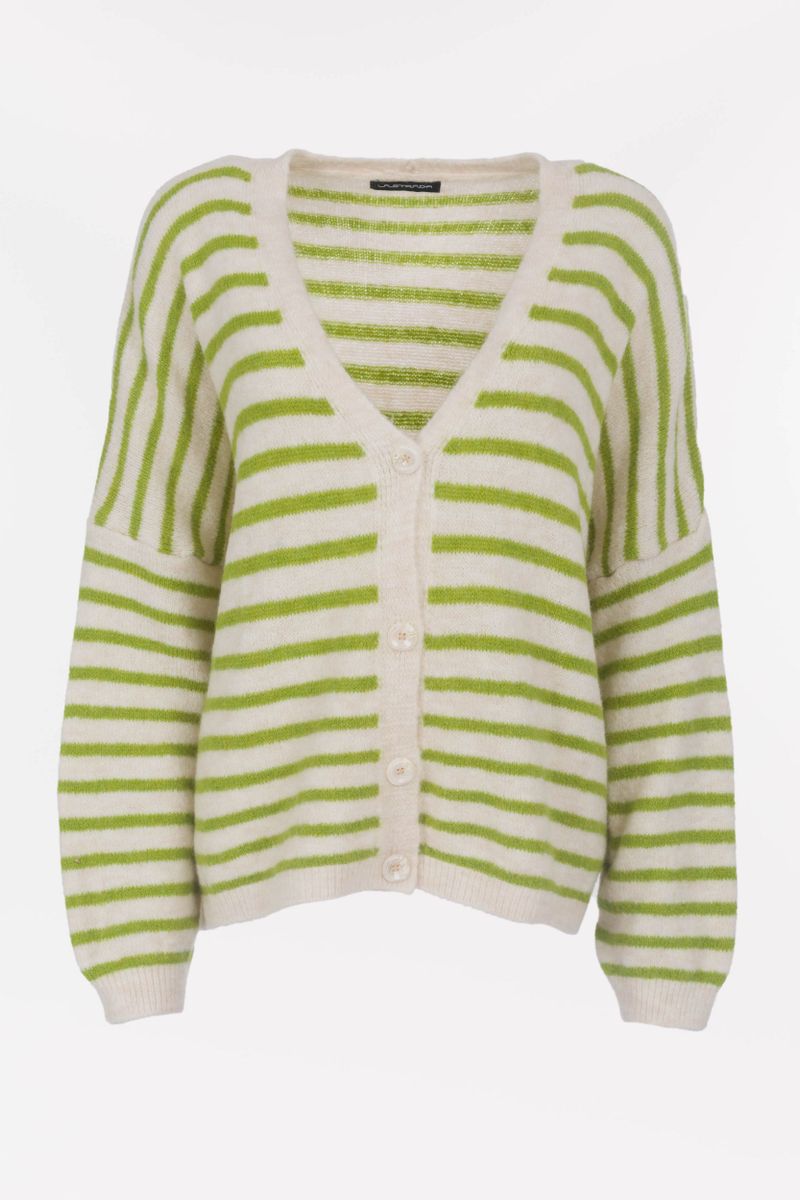 Gestreifte Cardigan mit Knopfleiste