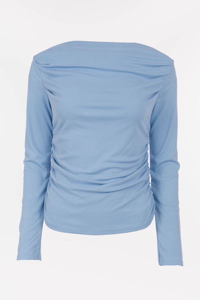 Long-sleeved shirt with draping