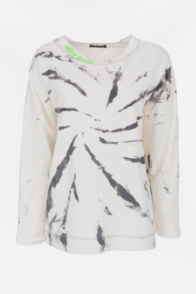 Tie-Dye Sweatshirt mit Statement-Stickerei