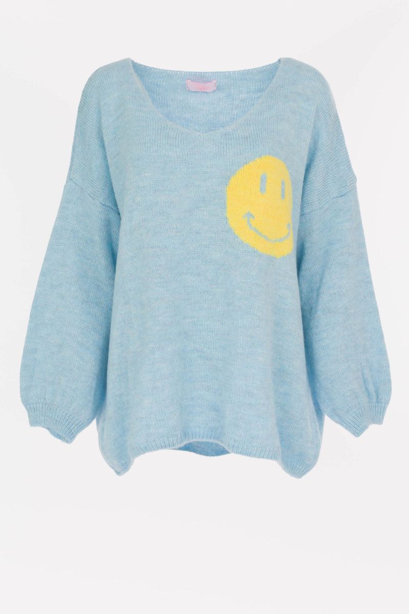 Oversized Strick Pullover Smiley