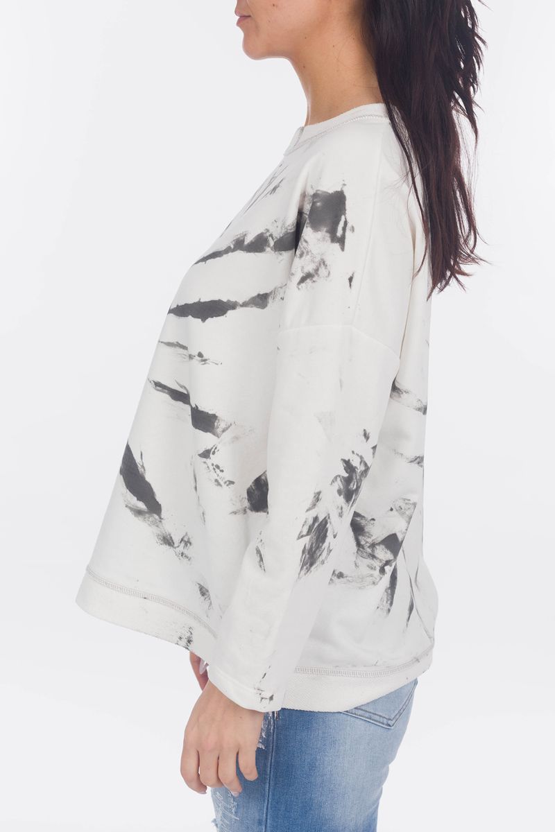 Tie-Dye Sweatshirt mit Statement-Stickerei