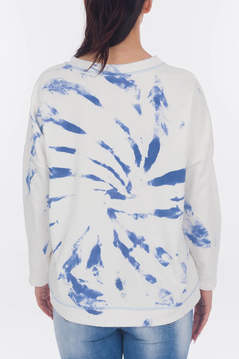 Tie-Dye Sweatshirt mit Statement-Stickerei