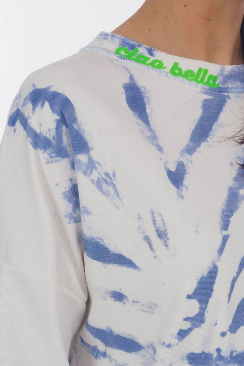 Tie-Dye Sweatshirt mit Statement-Stickerei