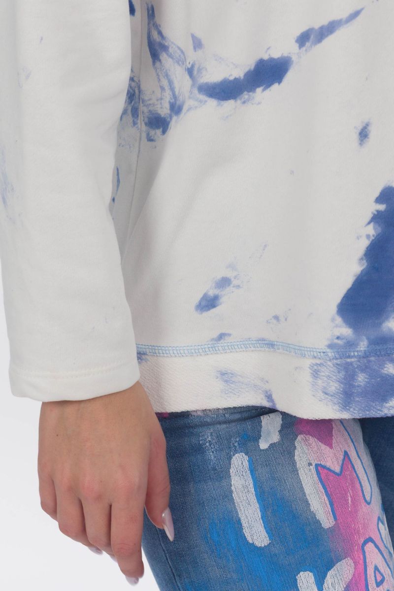 Tie-Dye Sweatshirt mit Statement-Stickerei