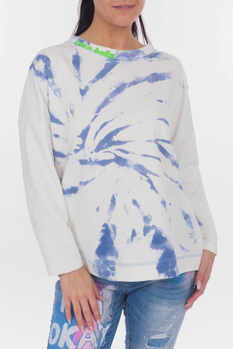 Tie-Dye Sweatshirt mit Statement-Stickerei