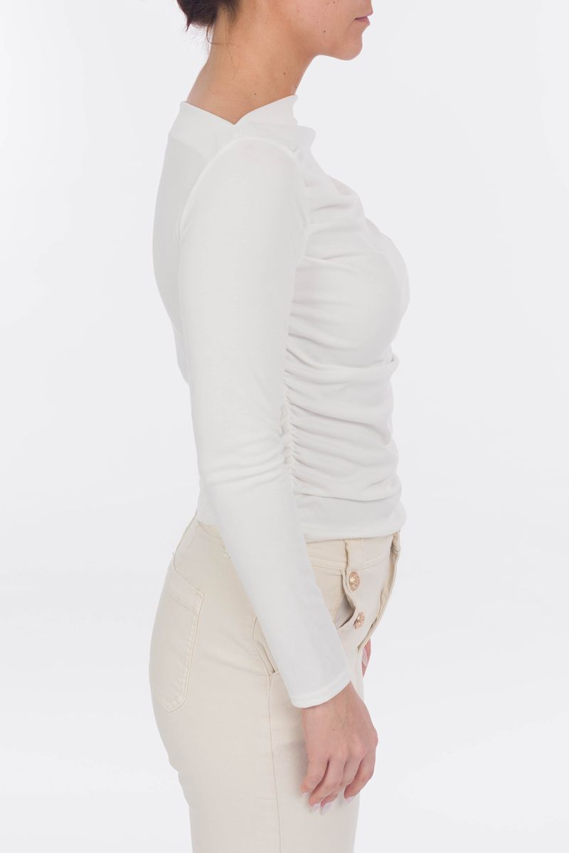 Long-sleeved shirt with draping