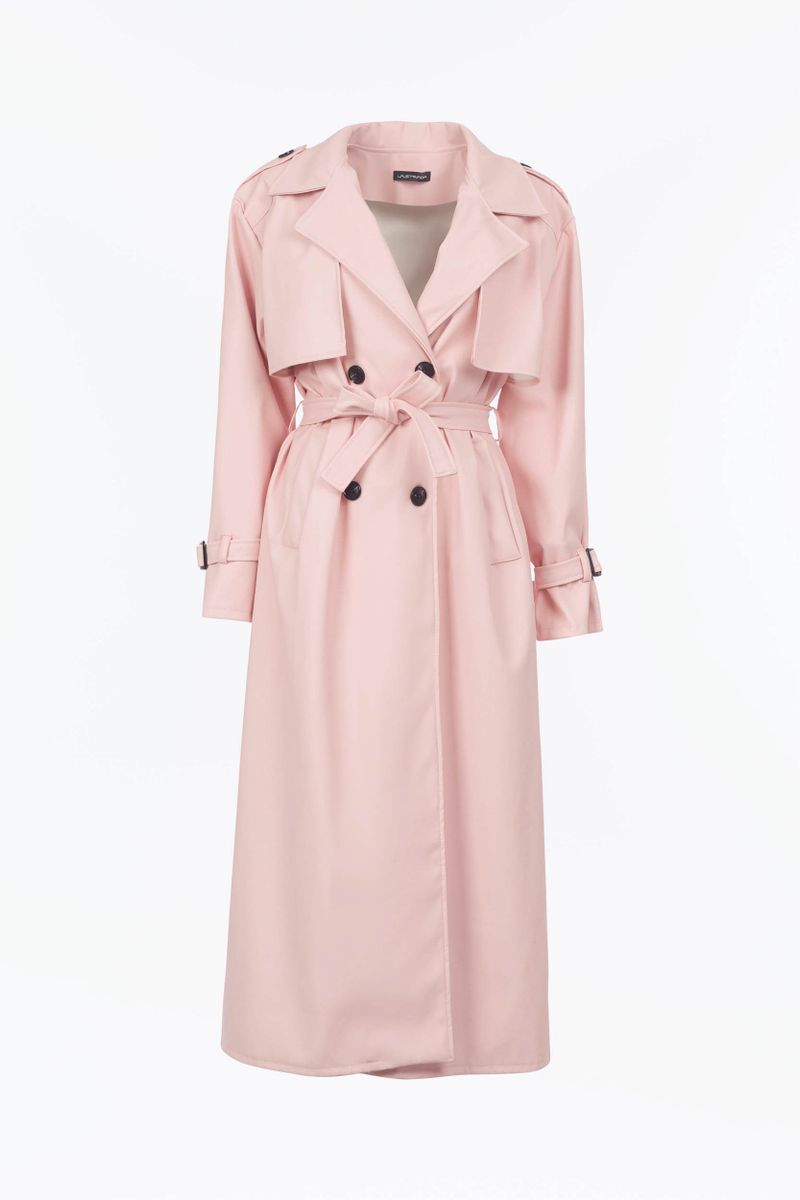 Long trench coat synthetic leather