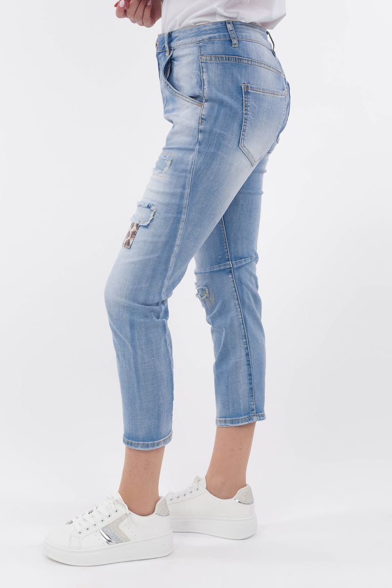 Jeans with Leo Patches