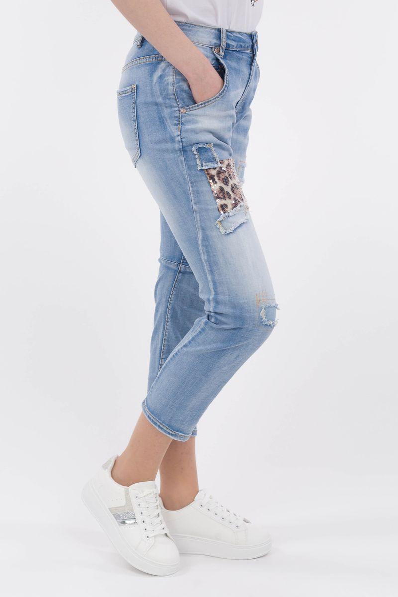 Jeans with Leo Patches