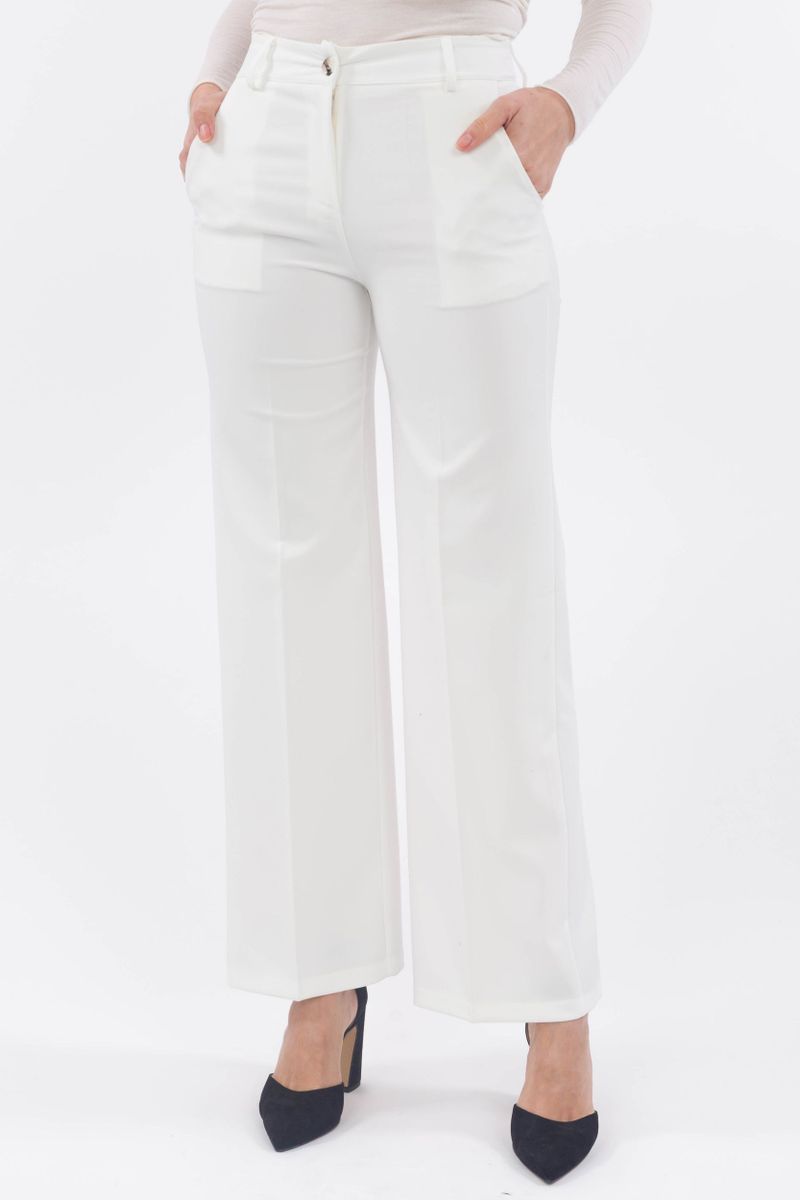 Elegant combination pants with wide leg