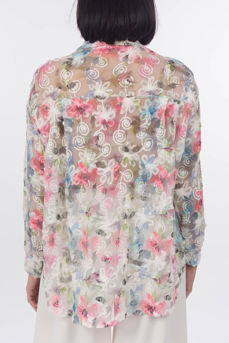 Floral mesh blouse