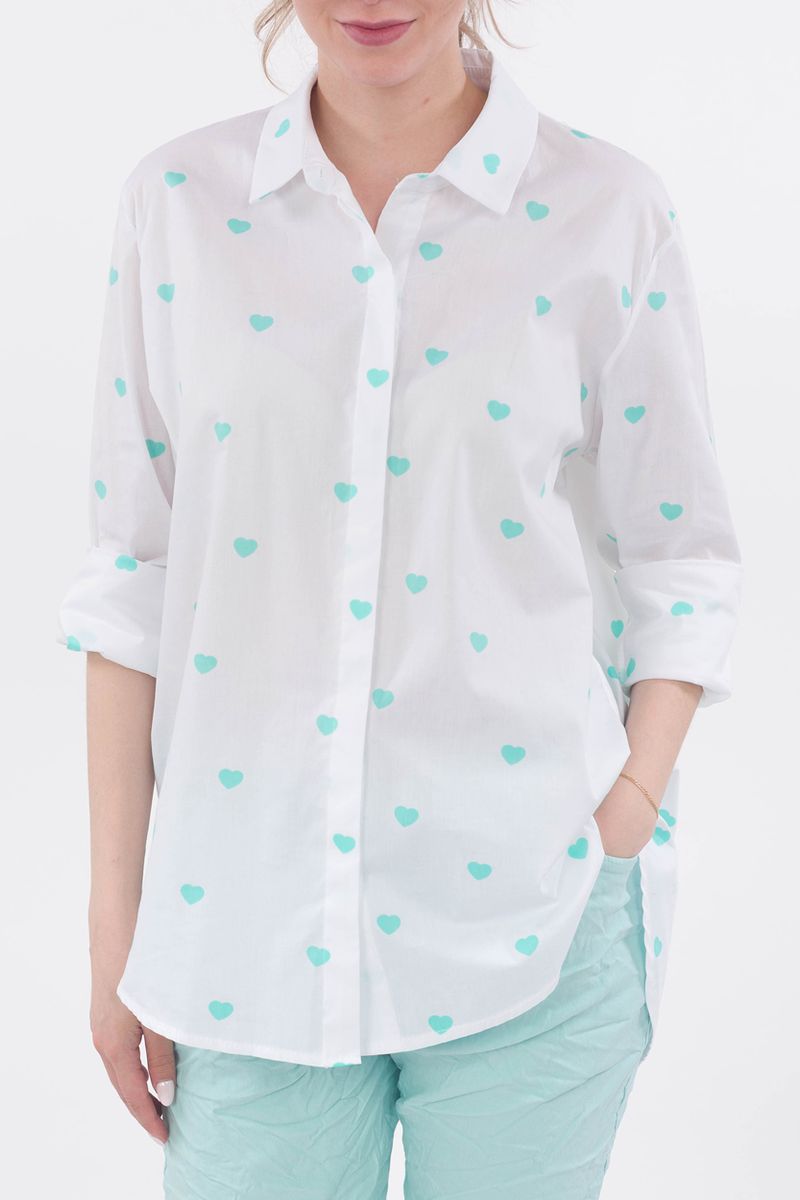 Blouse with heart print