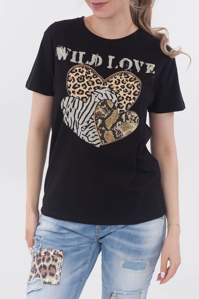 T-Shirt mit Leo-Print