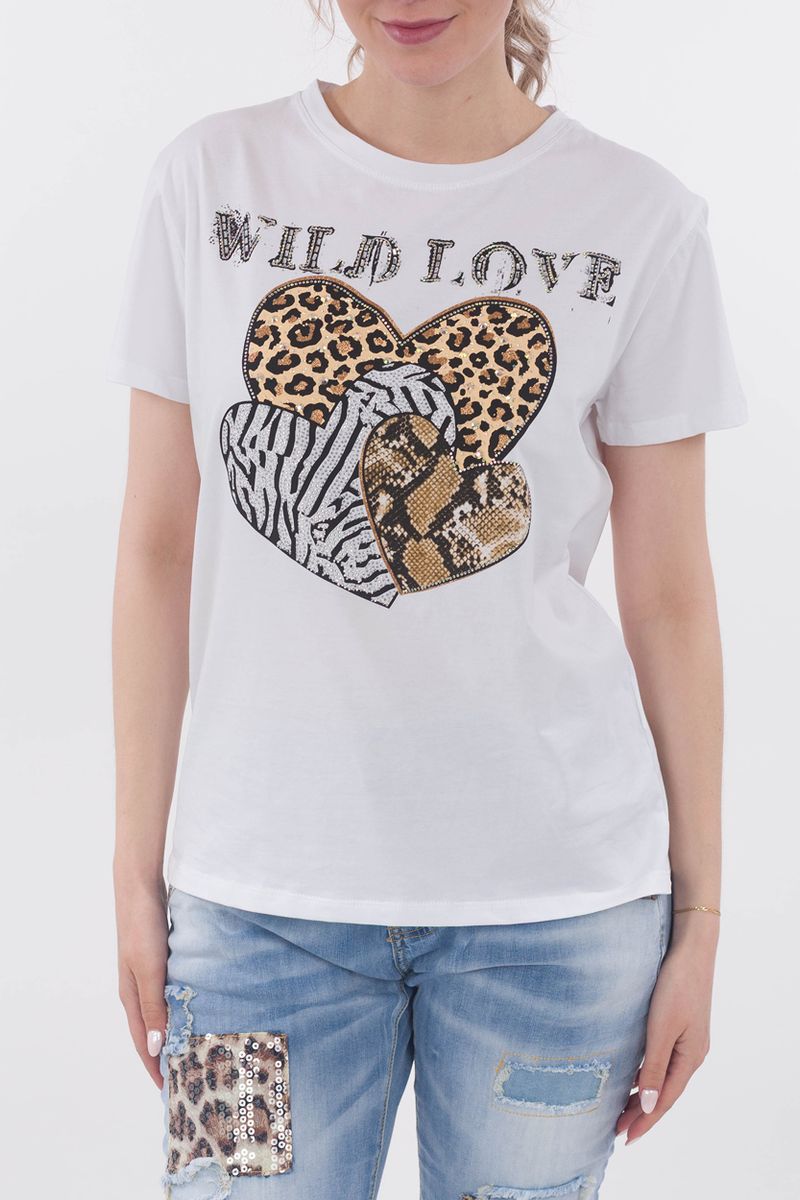 T-Shirt mit Leo-Print