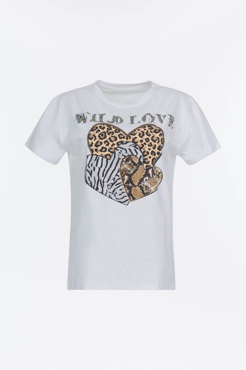 T-Shirt mit Leo-Print