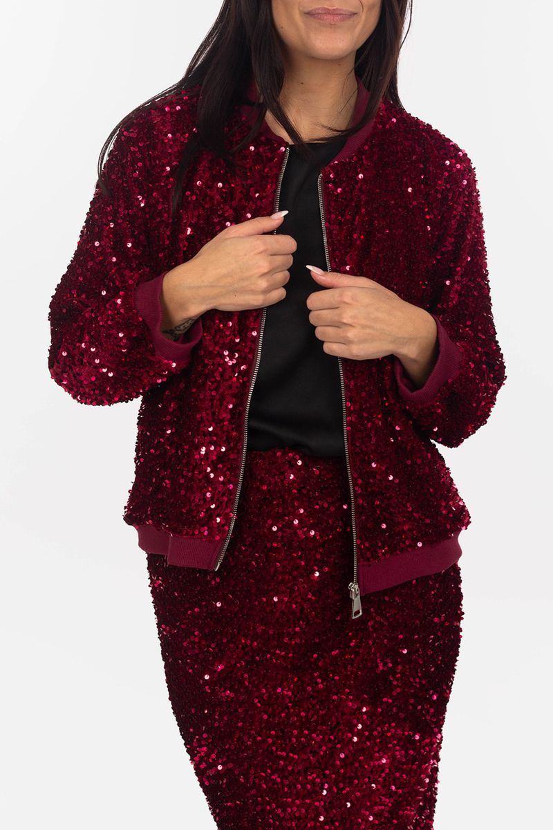 Bomber jacket with sequins