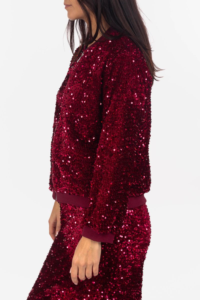 Bomber jacket with sequins