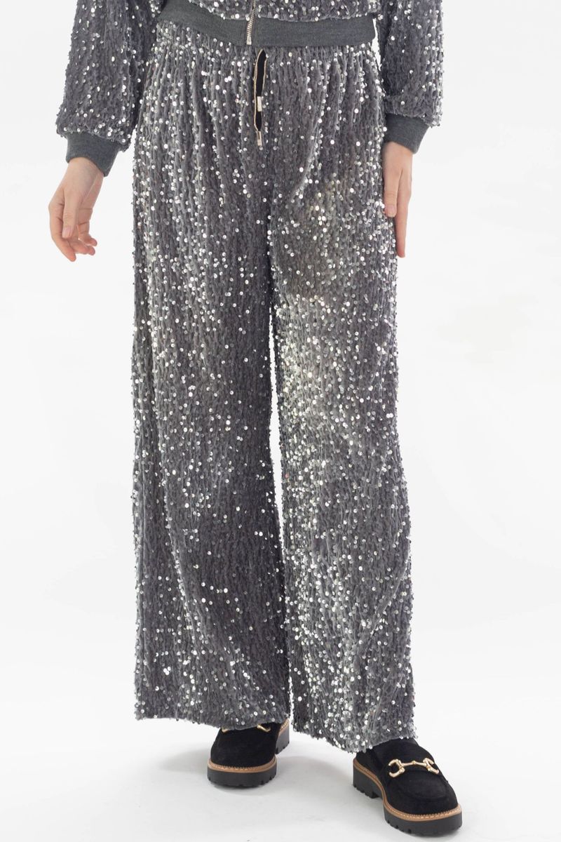 Pantalon à paillettes en velours