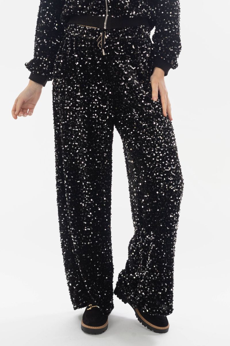 Pantalon à paillettes en velours