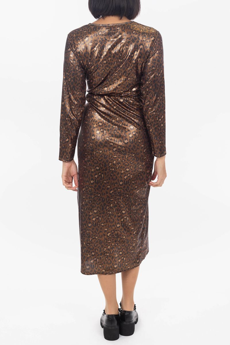 Glossy Leopard Maxikleid