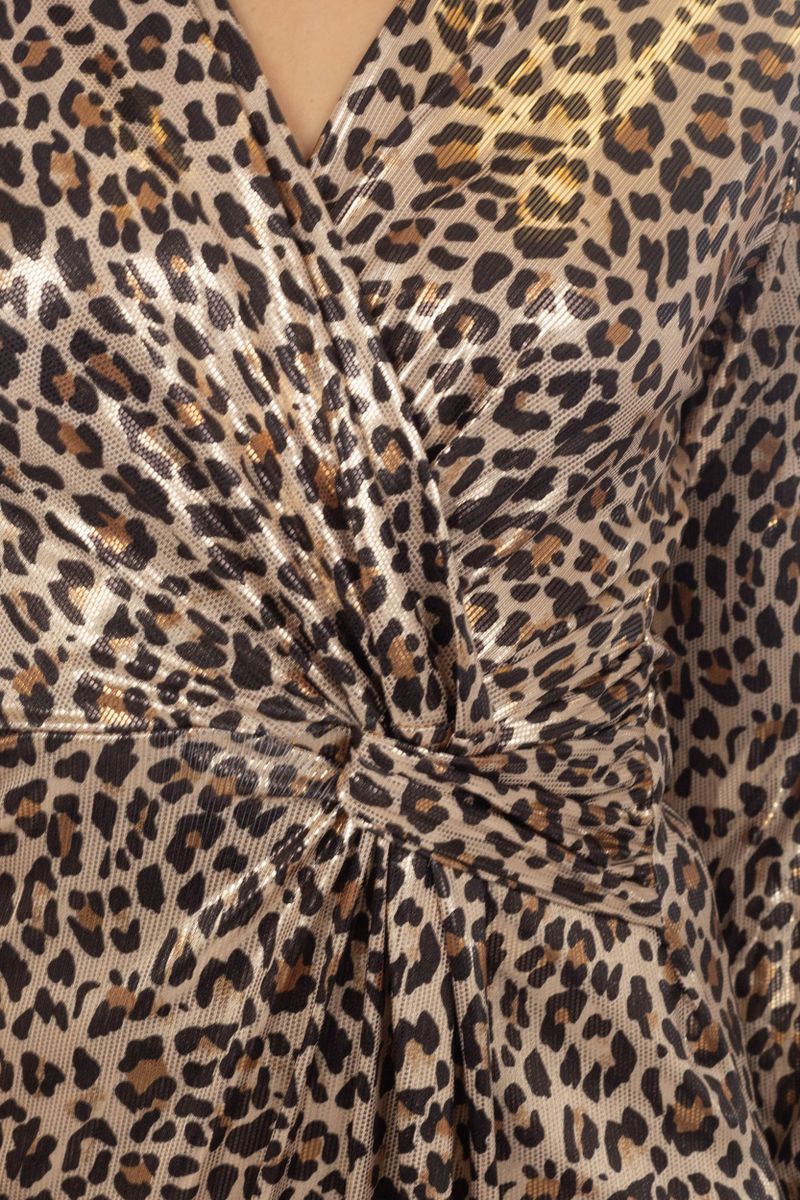 Glossy Leopard Maxikleid