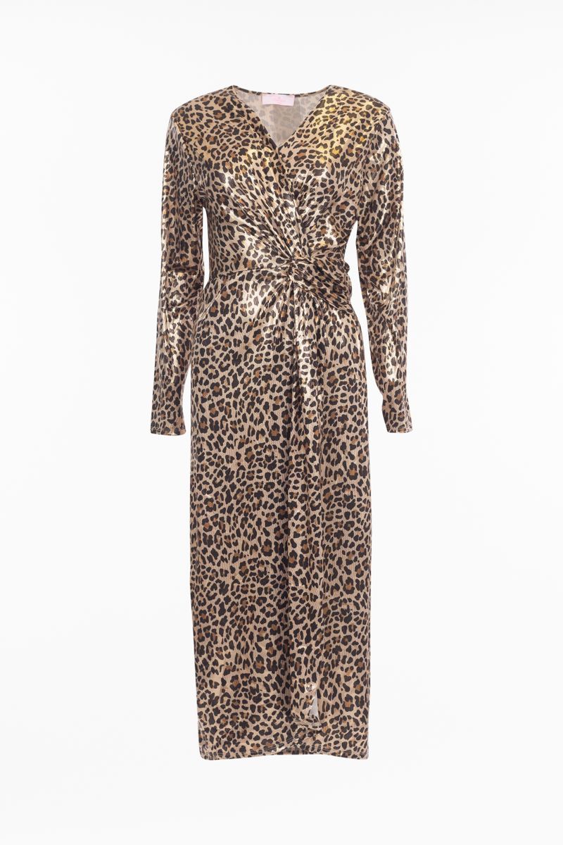 Léopard brillant Maxi-robe