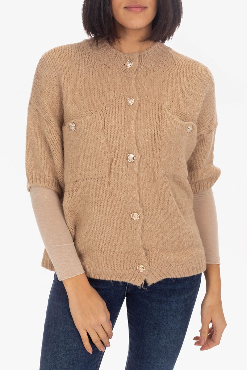 tricot- Cardigan avec Bouton