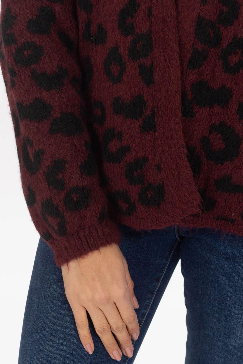 Cardigan con motivo leopardo