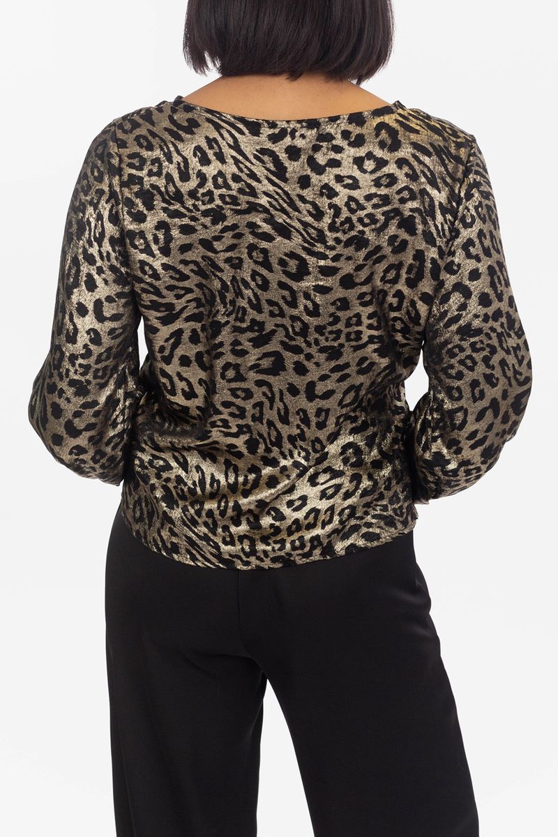 Leopard blouse with waist belt