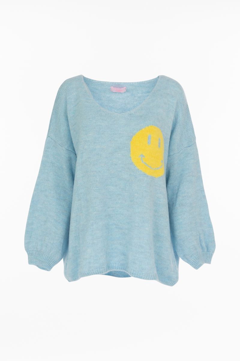 Oversized Strick Pullover Smiley