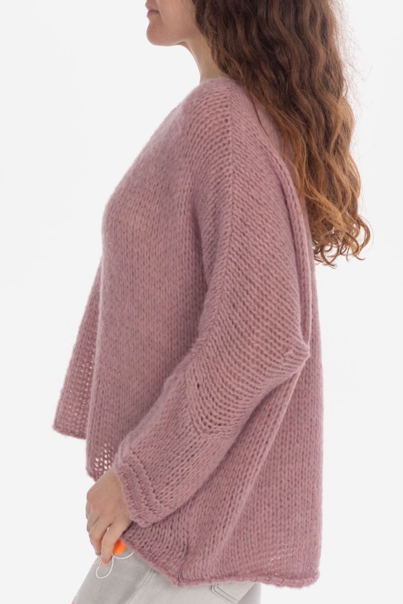 Strickpullover mit Fledermausärmeln