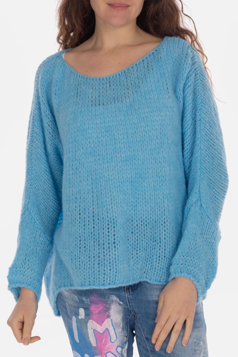 Strickpullover mit Fledermausärmeln