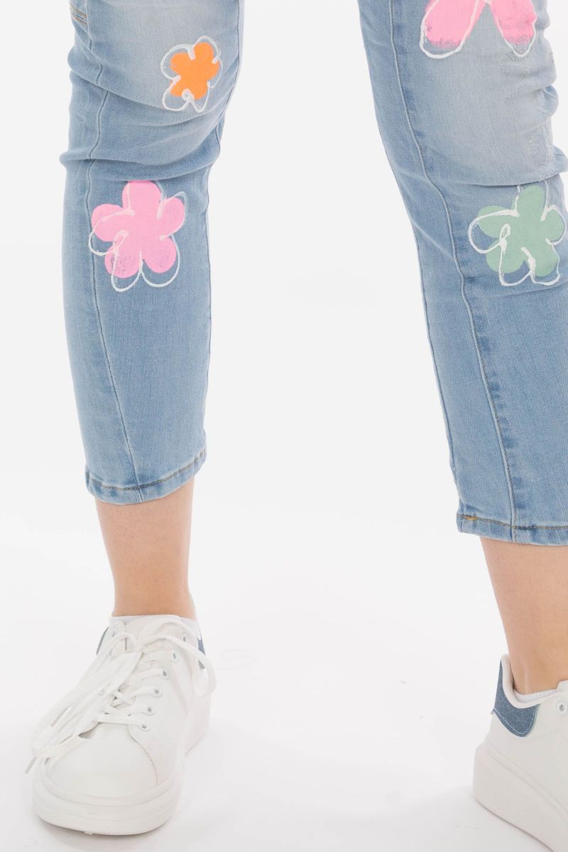 Vriendje jeans met bloemen print