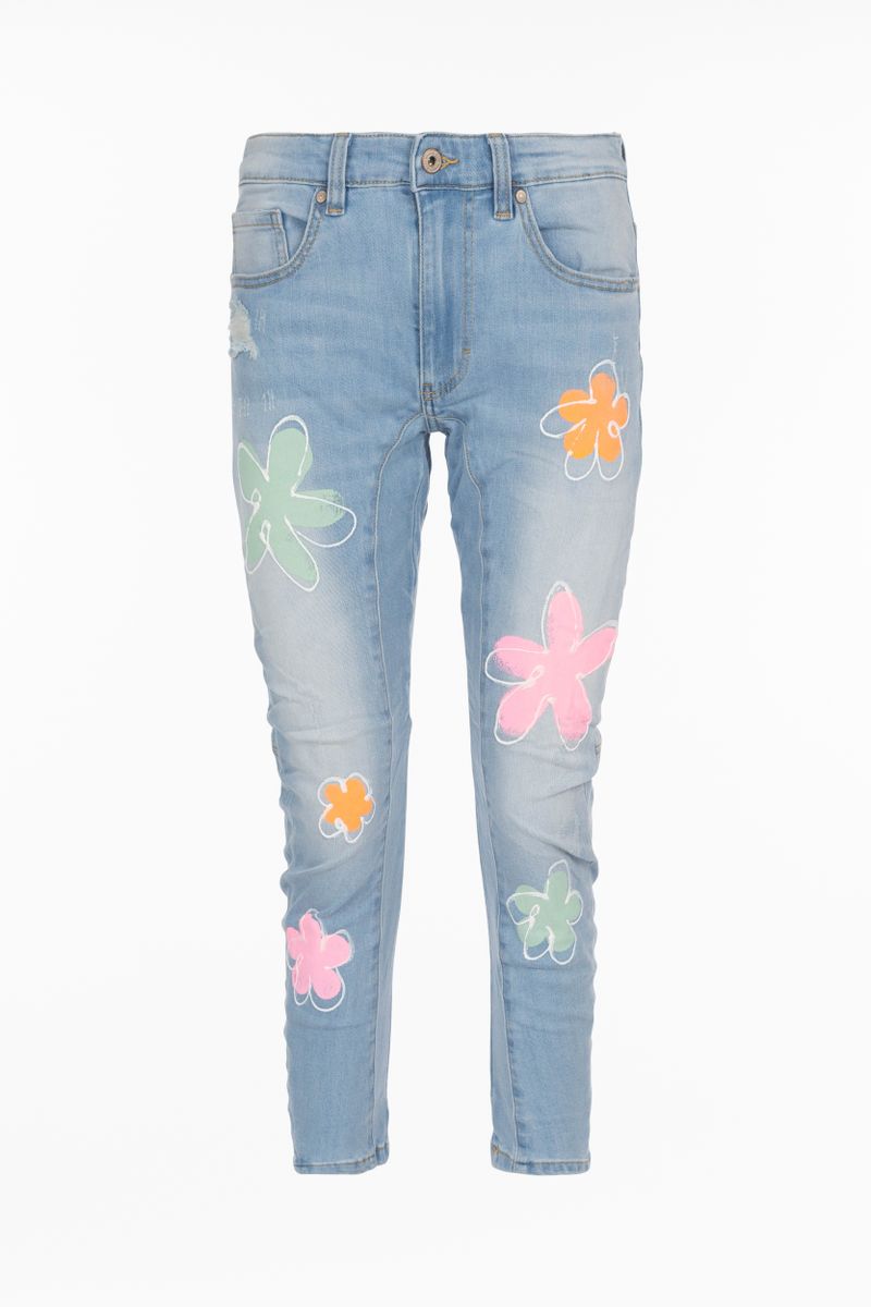 Vriendje jeans met bloemen print