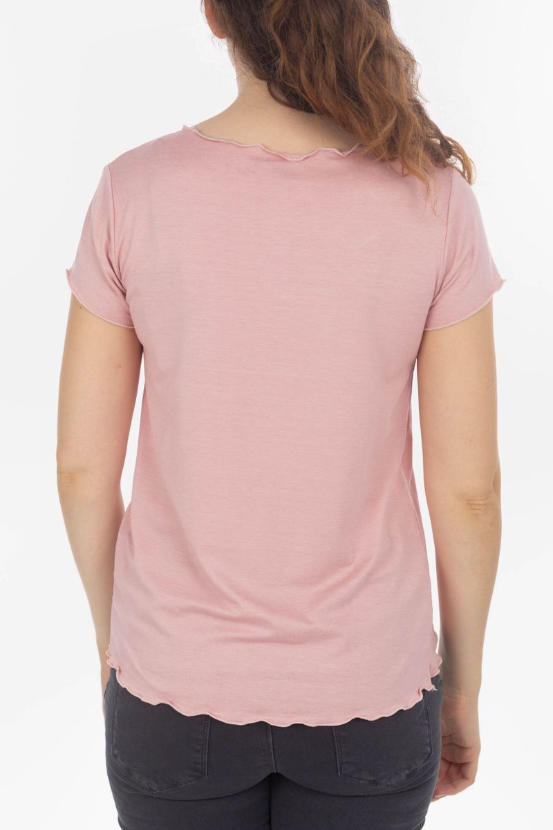 Basic T-Shirt mit Wellensaum