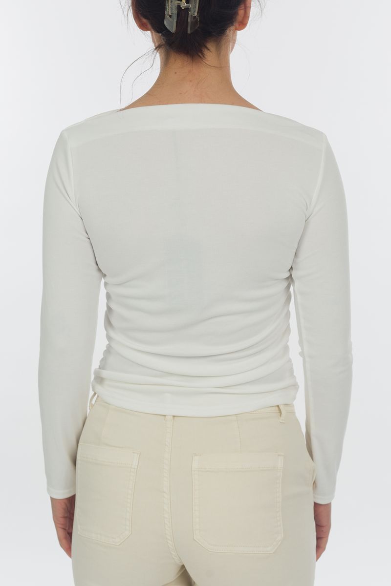 Long-sleeved shirt with draping