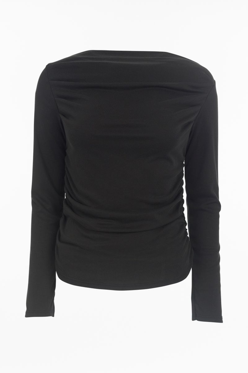 Long-sleeved shirt with draping