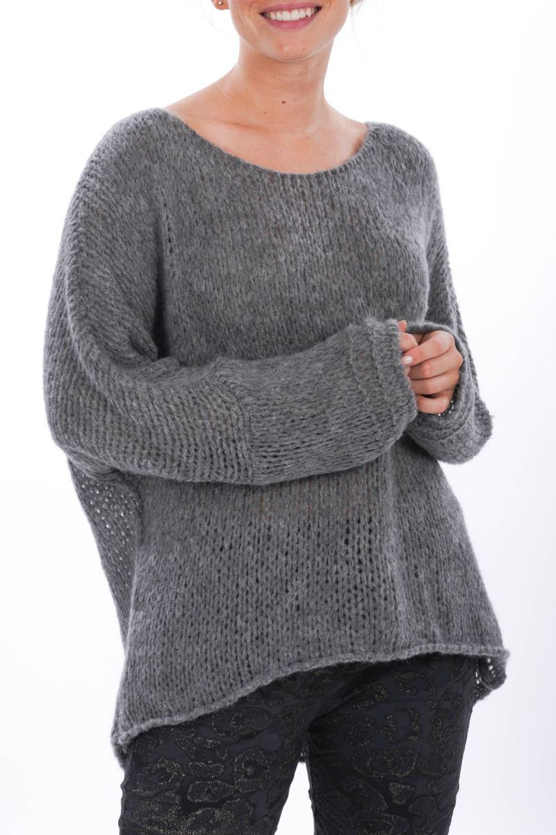 Strickpullover mit Fledermausärmeln