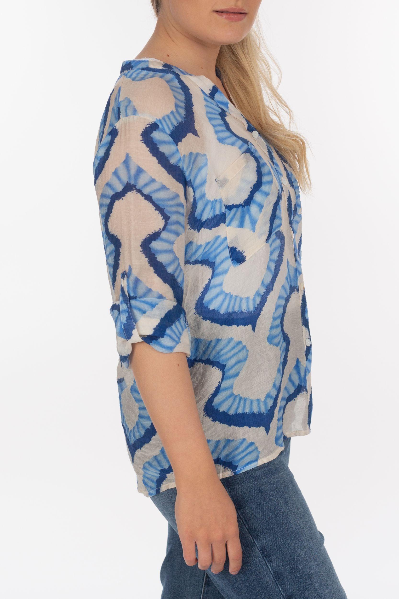 Leichte Bluse mit All-Over Print - La Strada
