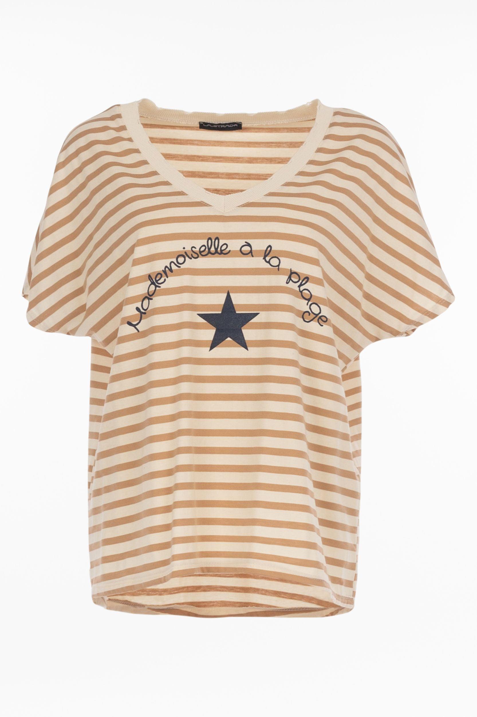 Lockeres Shirt mit V-Ausschnitt - La Strada
