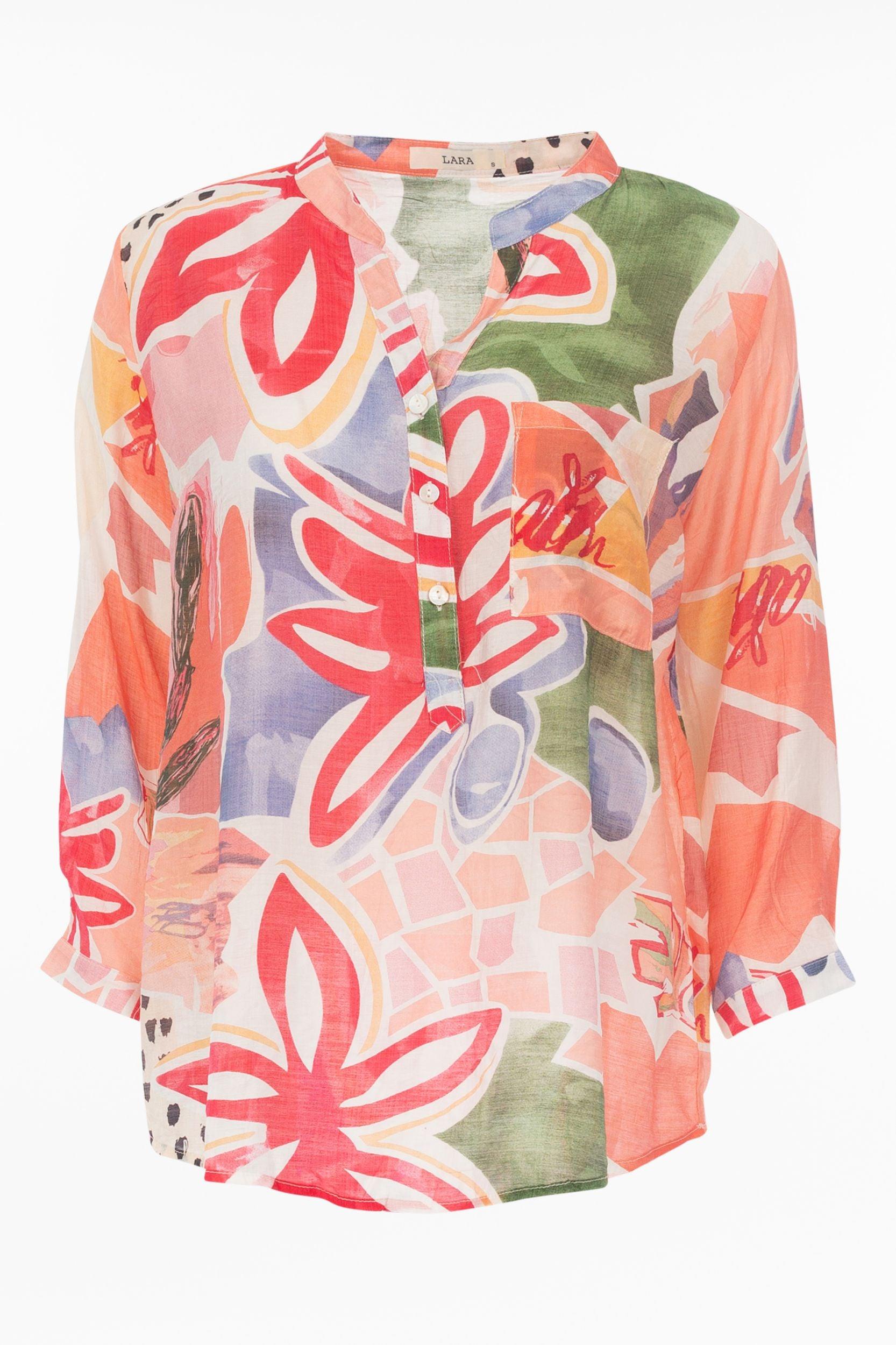 Luftige Bluse mit floralem Print - La Strada
