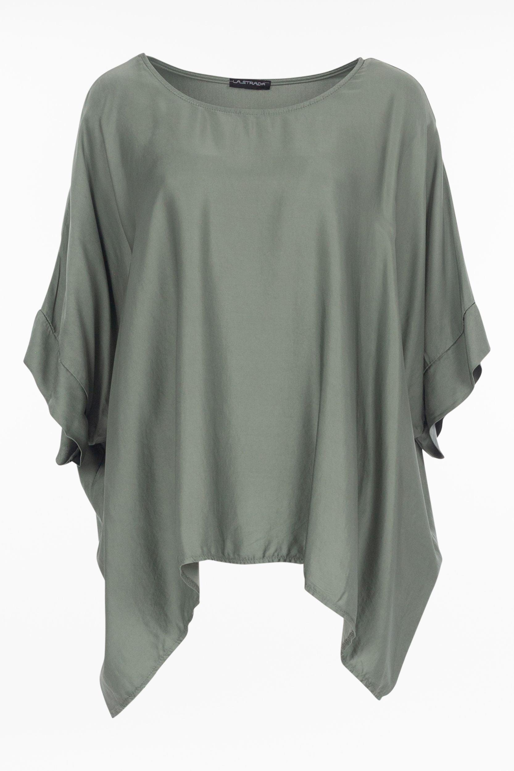 Oversized Bluse aus Glanz-Viskose - La Strada