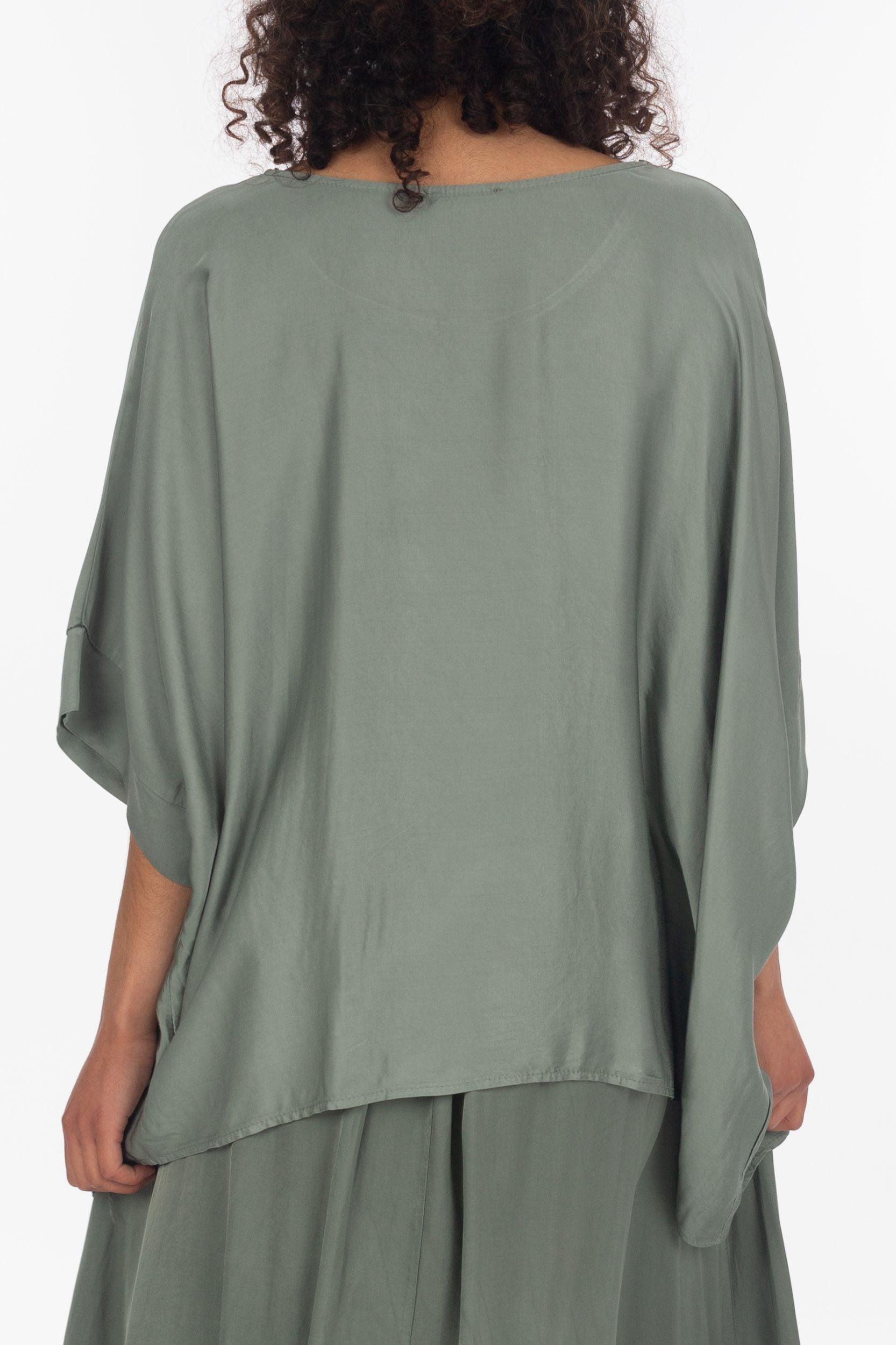 Oversized Bluse aus Glanz-Viskose - La Strada