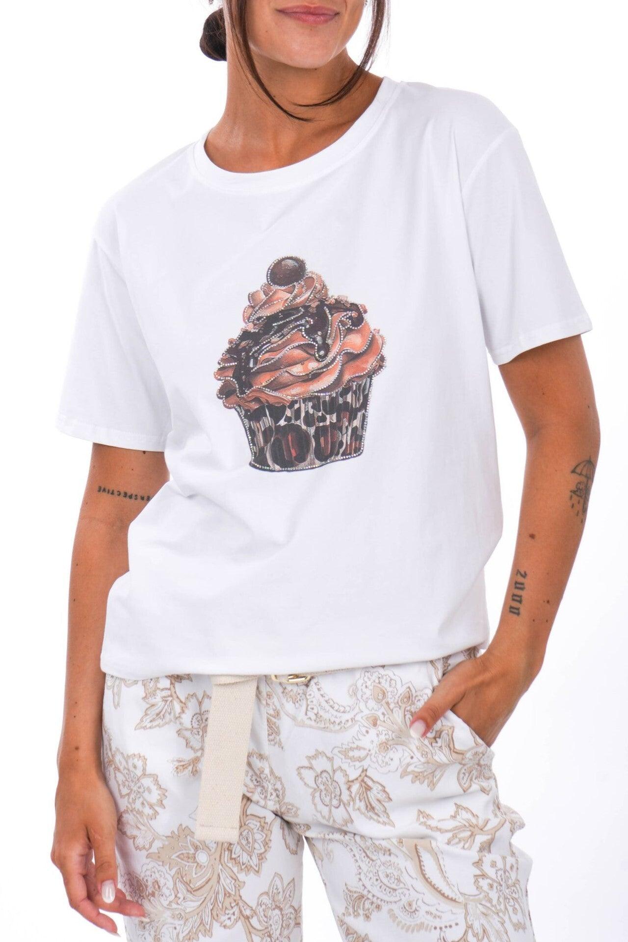 T-Shirt mit Cupcake - La Strada