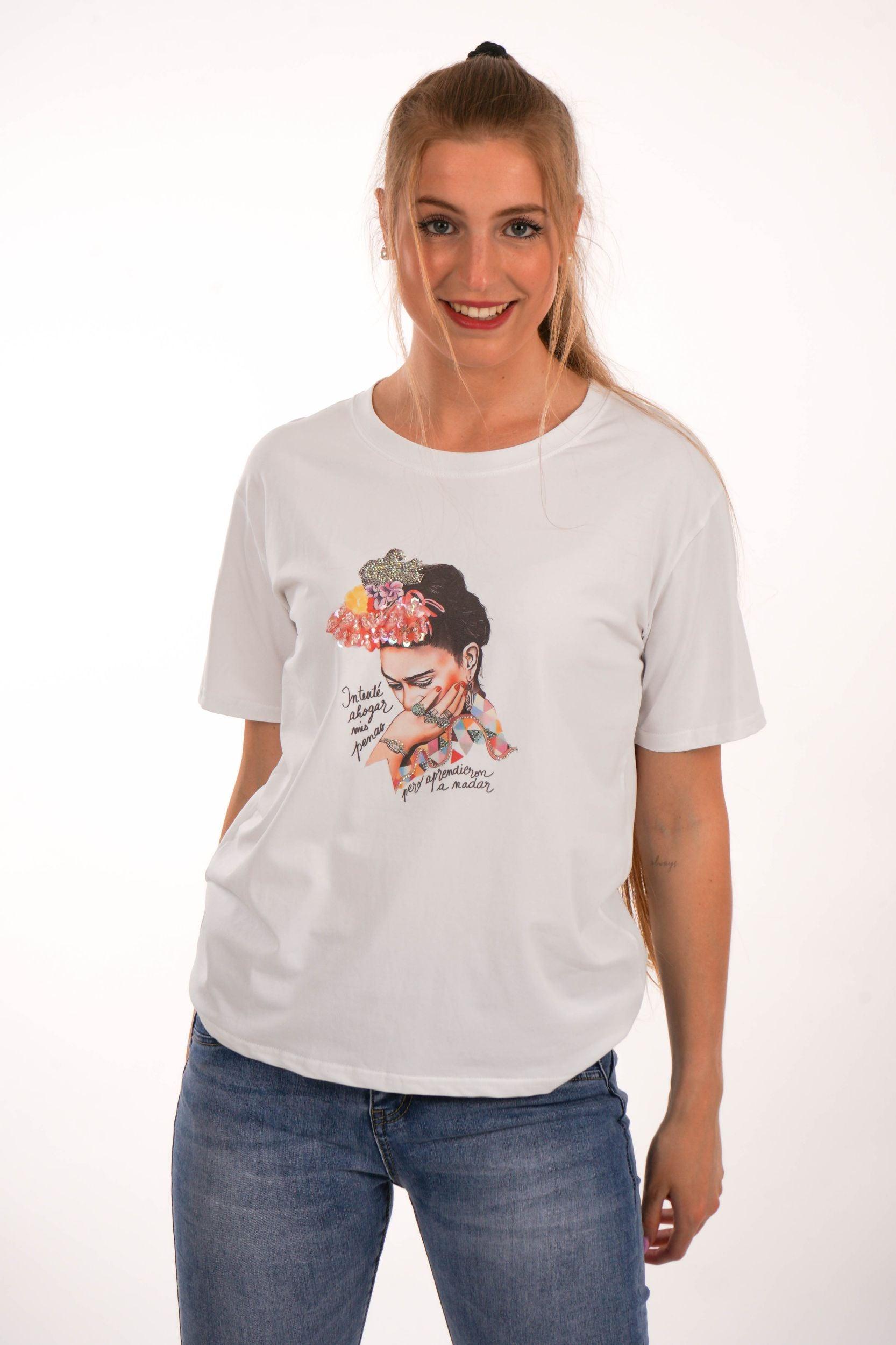 T-Shirt mit Glitzersteinen - La Strada