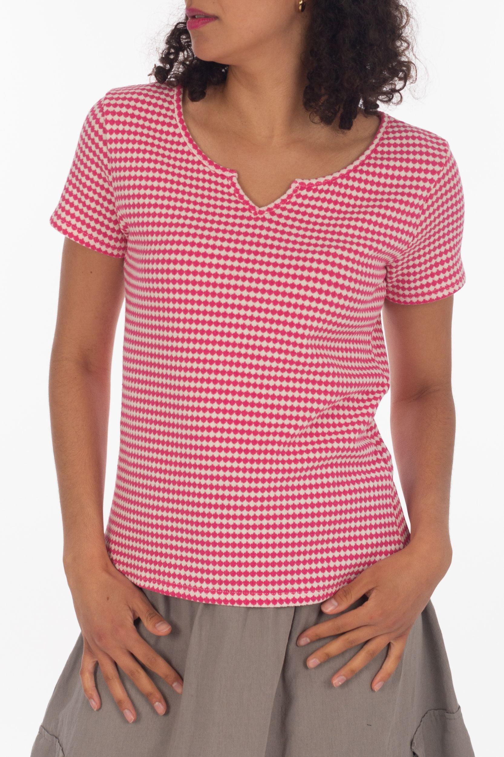 T-Shirt mit Rautenmuster - La Strada